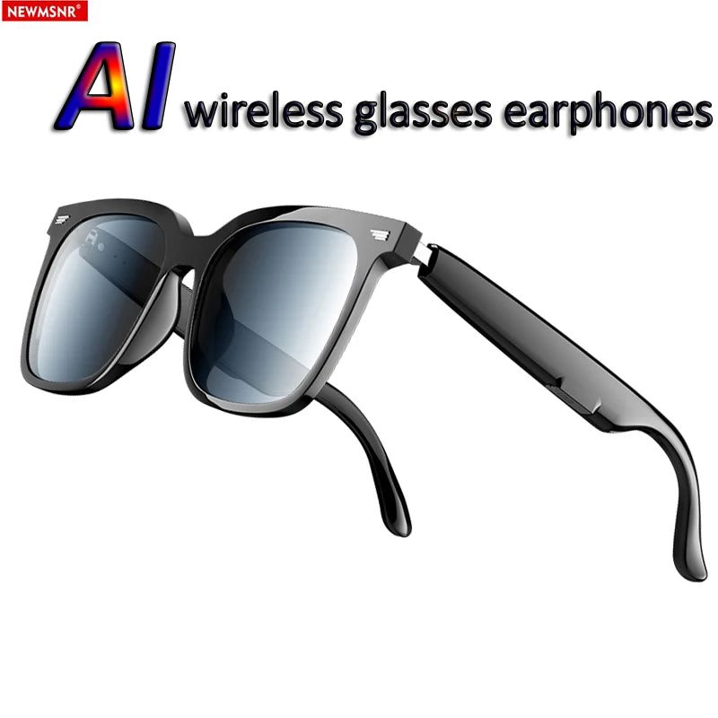 AI Sunglasses Wireless Bluetooth Earphones Stereo Sound Earbuds Touch Control Wireless Headphones Sports Headsets with HD Call