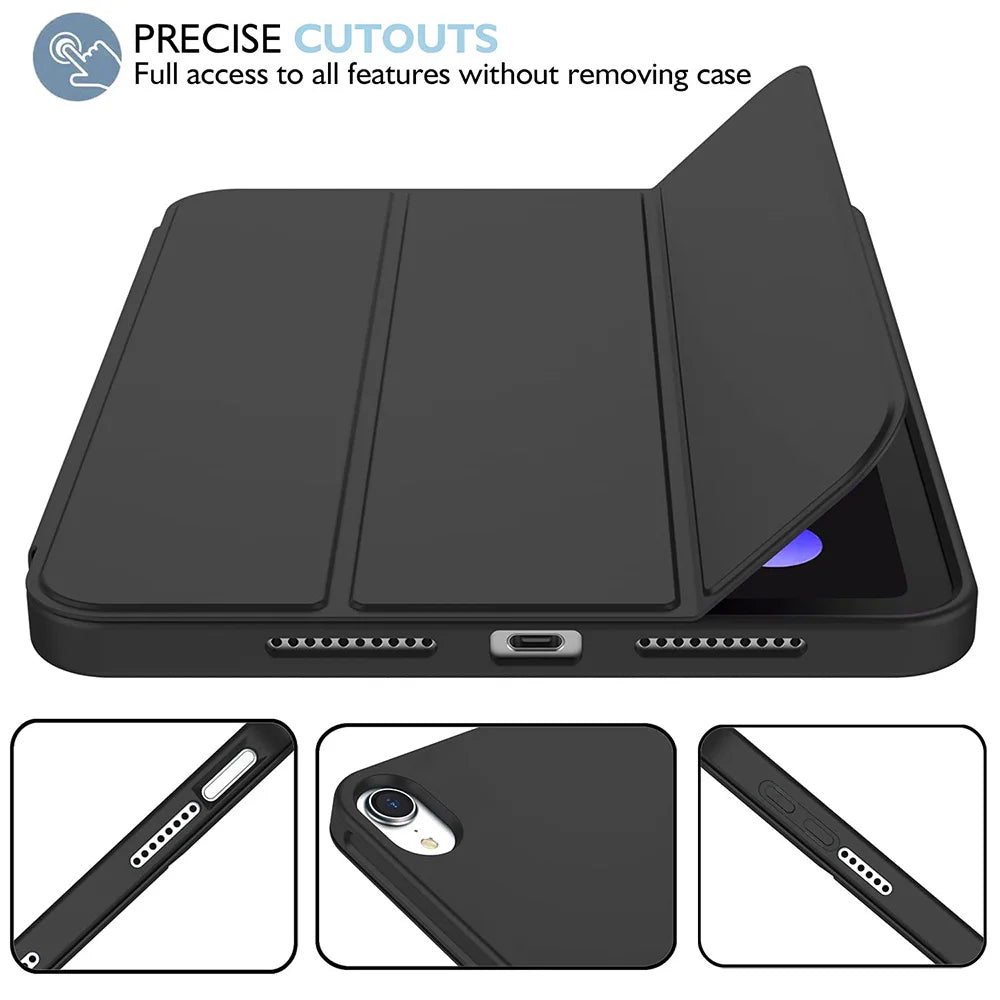 For Ipad Mini 6 / 7 8.3'' 2021 2024 Soft Silicone Case, for Apple Ipad Mini 6Th 7Th Generation Magnetic Flip Smart Cover