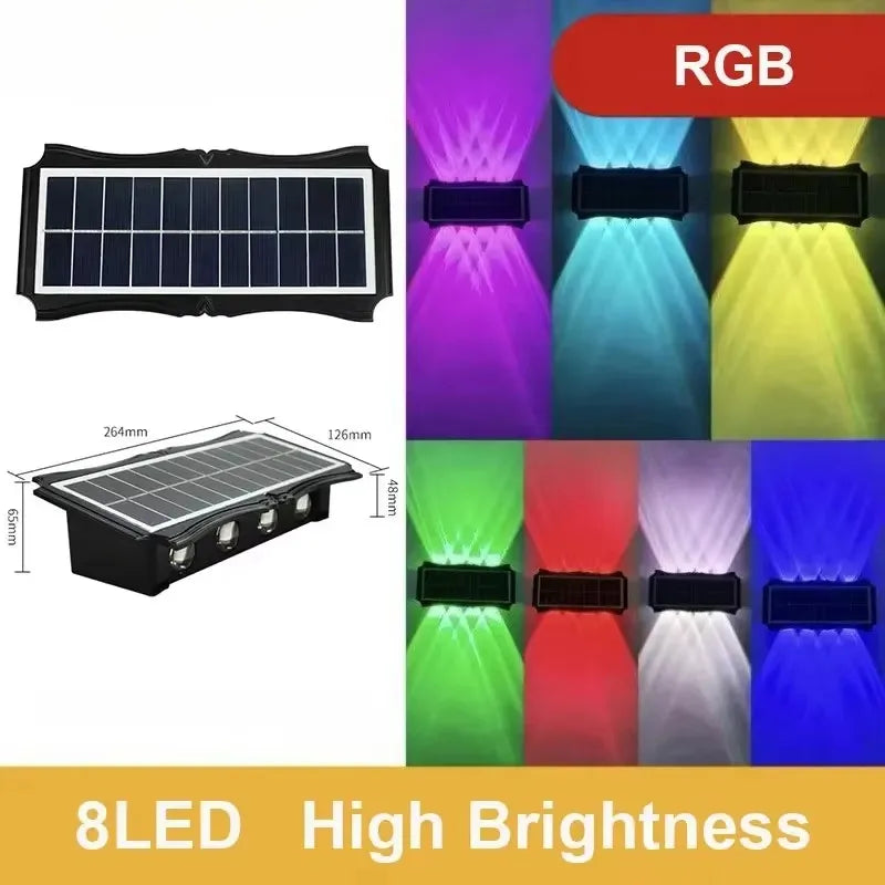 Solar Wall Lamp Outdoor Solar LED Light Waterproof up and down Luminous Lighting Balcony Yard Garden Decoration Lights