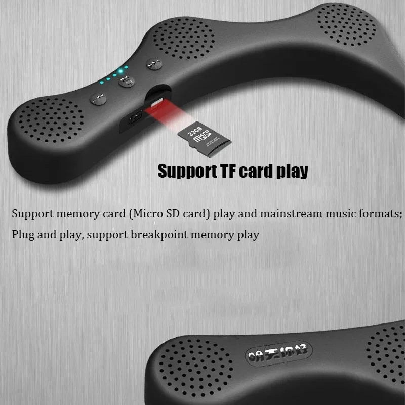 Wearable Wireless Neckband Bluetooth Speaker Speakers Home Outdoor 6 Full Range Horn Music Player Surround Sound Super Boom Box