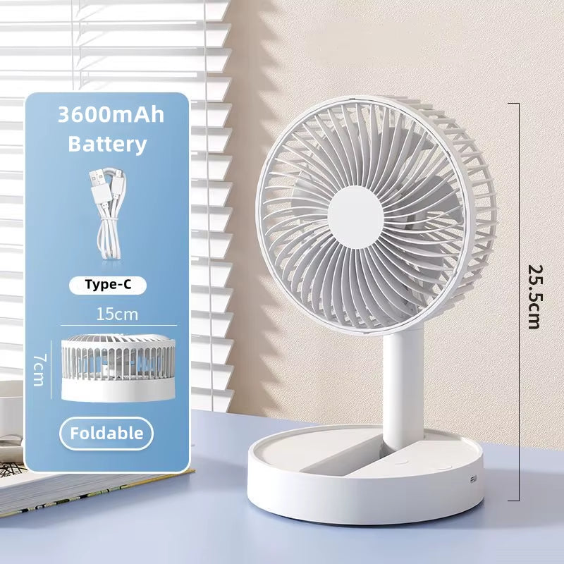 USB Foldable Fan with 4 Speeds & Timing,Battery Operated Mini Fan for Bedroom, Indoor or Outdoor,Table Fan