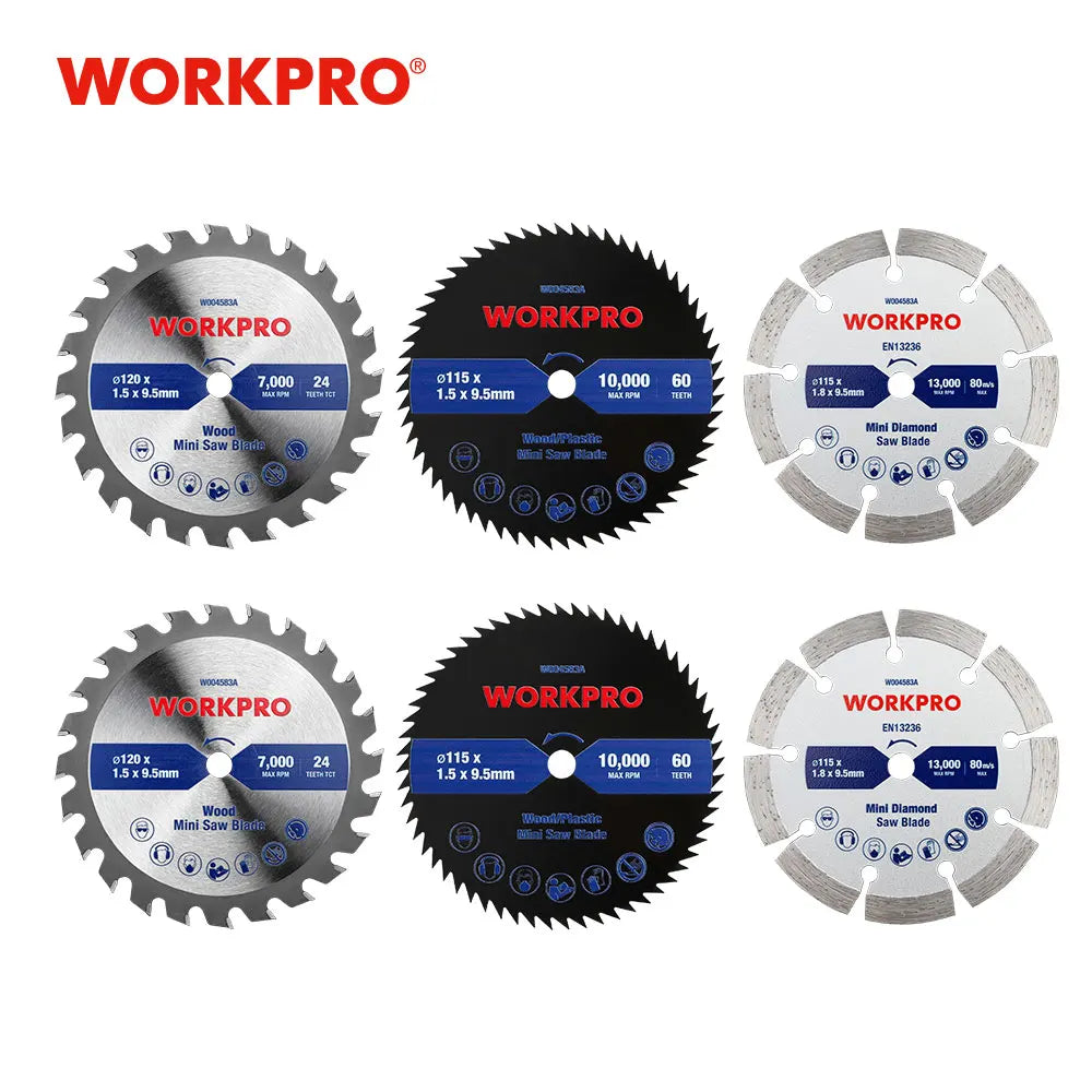 750W Mini Circular Saw with 2Pc Saw Blades for Cutting Tiles Plastics 5200Rpm Portable DIY Woodwork Power Tool Carpentry