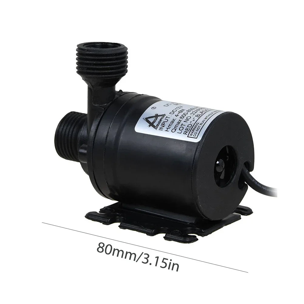 Garden High Pressure Pump DC 12V Submersible Pump 800L/H 5M Solar Brushless Motor Water Pump Low Noise Water Circulation Pump