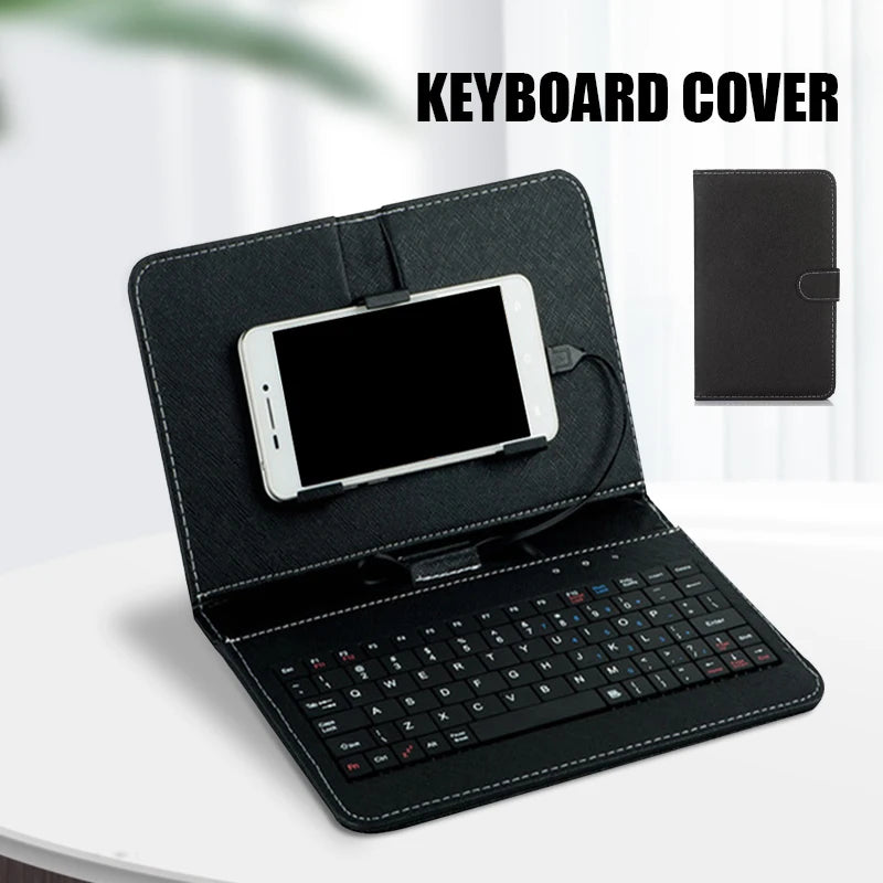 Keyboard Case Phone Keyboard Mobile Phone Universal Keyboard Holster PU Travel Carrying Stand Cover Gdeals