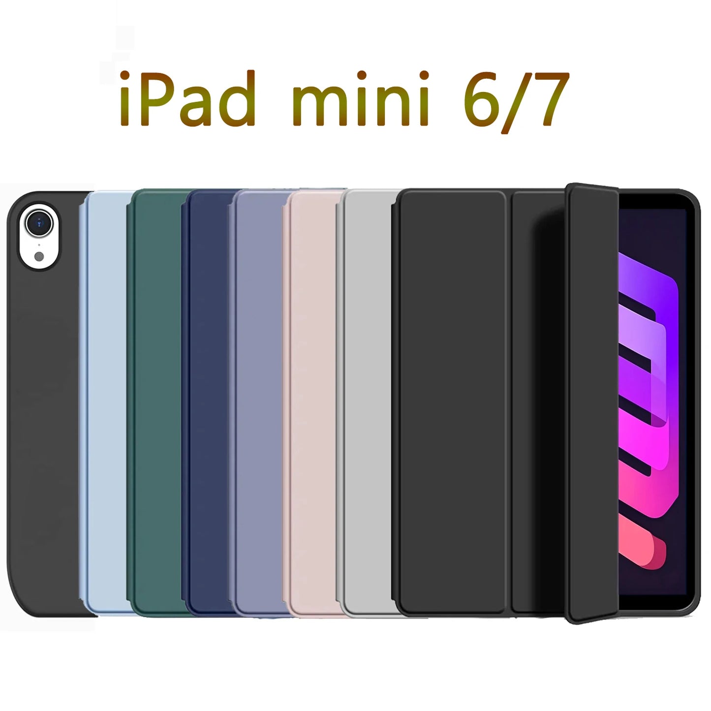 For Ipad Mini 6 / 7 8.3'' 2021 2024 Soft Silicone Case, for Apple Ipad Mini 6Th 7Th Generation Magnetic Flip Smart Cover