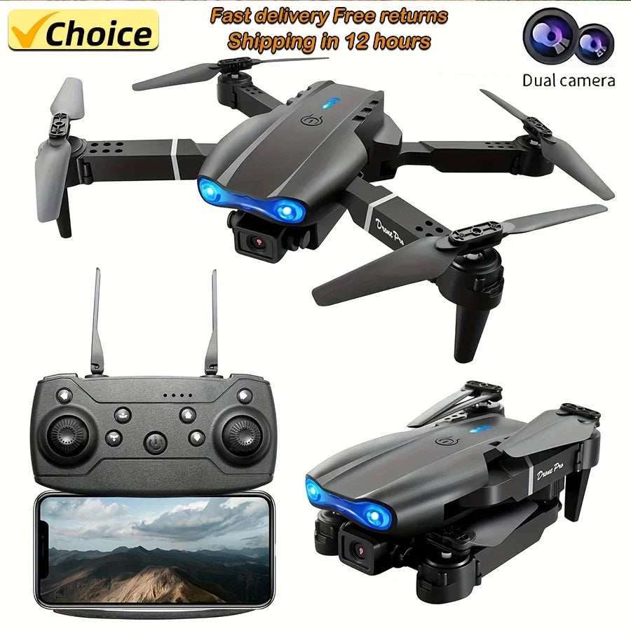 2024 E99Pro RC Drone 4K Professinal with 1080P Wide Angle HD Camera Foldable Helicopter WIFI FPV Height Hold Gift Toy