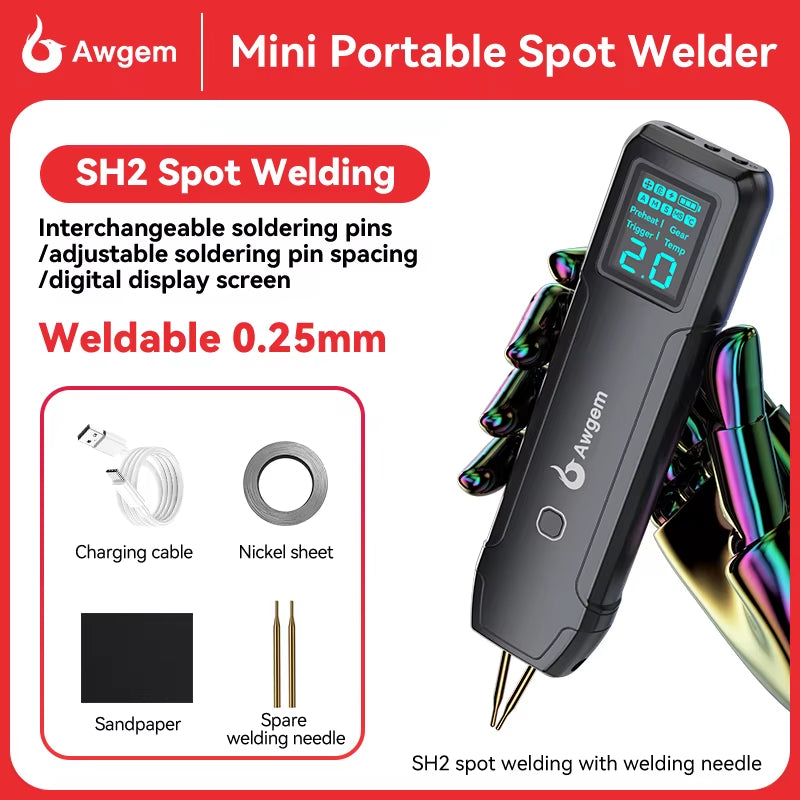 Portable Spot Welder DIY Handheld Spot Welding Machine 90 Gears Adjustable Spot Welding for 18650 Lithium Battery