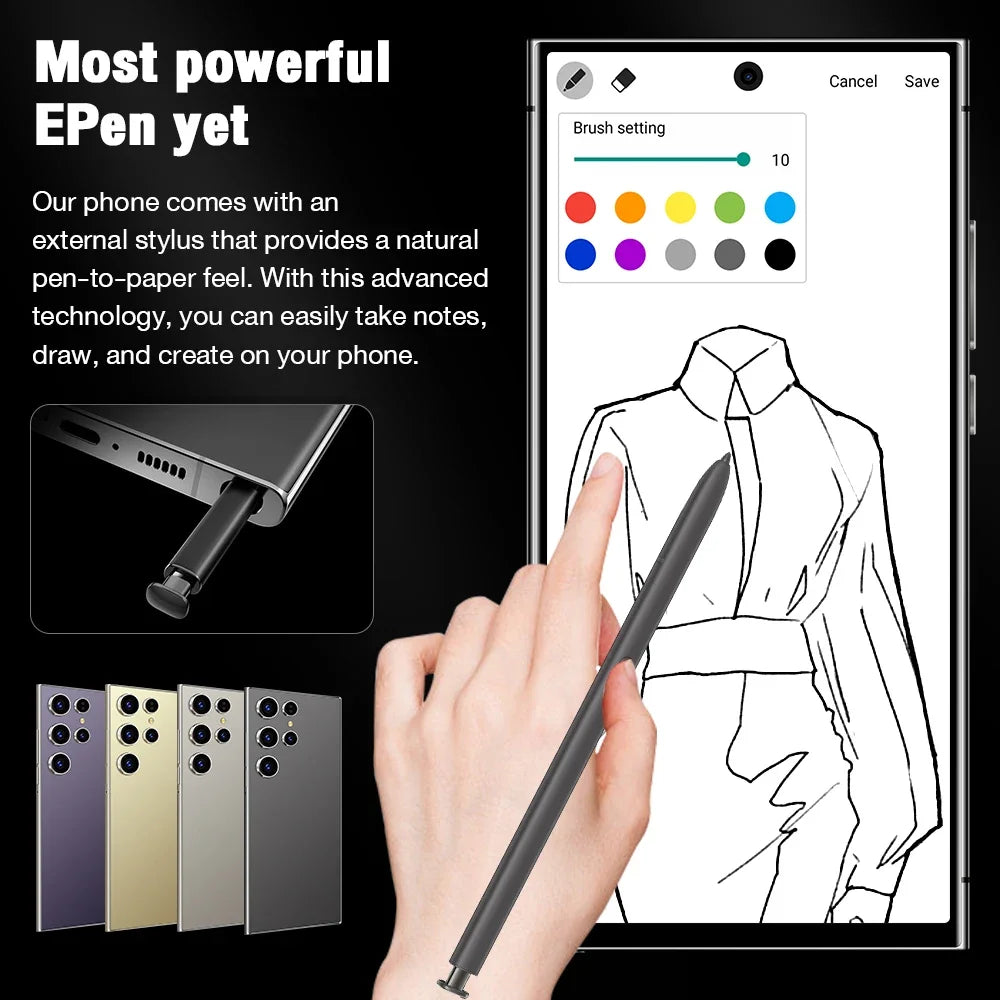 2025 HOT S26 Ultra 7.3HD Global Edition Original Smart Dual Card 7800Mah Battery Facial 5G Dual Card Dual Standby Android 14
