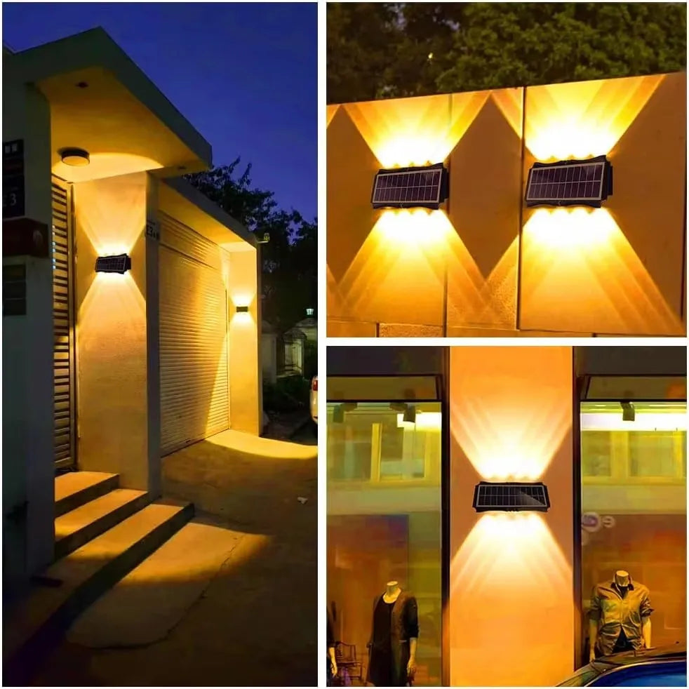 Solar Wall Lamp Outdoor Solar LED Light Waterproof up and down Luminous Lighting Balcony Yard Garden Decoration Lights