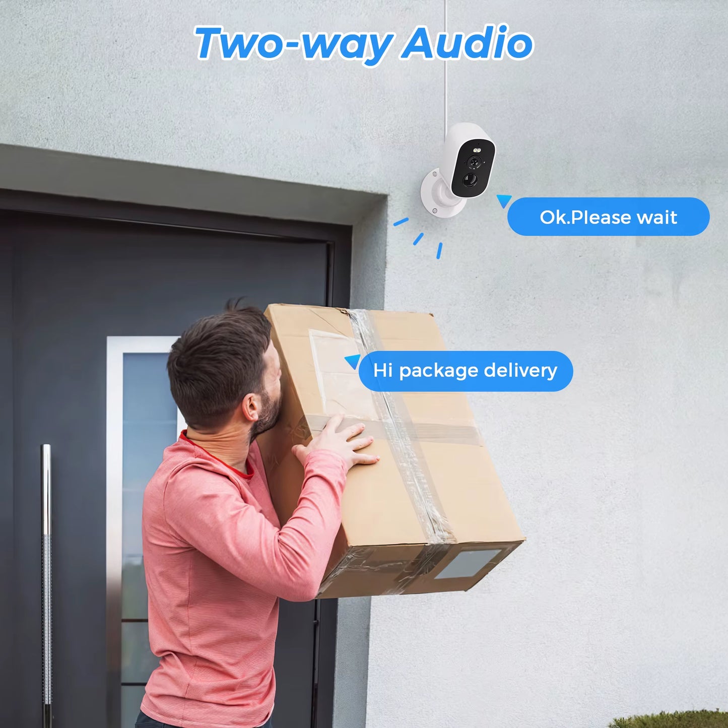 1080P Wifi Camera Solar Outdoor Wireless Battery Powered Bullet Security Camera PIR Motion Alarm Cloud Storage Two Way Audio