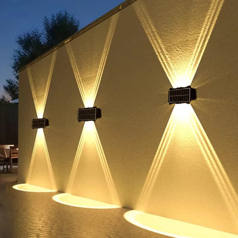 Solar Wall Lamp Outdoor Solar LED Light Waterproof up and down Luminous Lighting Balcony Yard Garden Decoration Lights