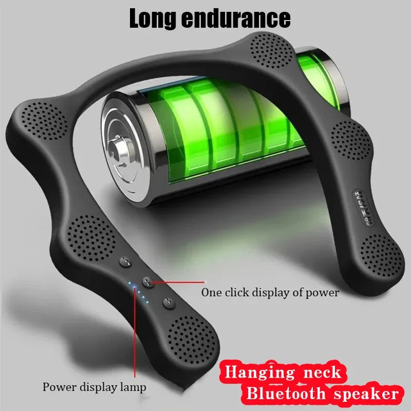 Wearable Wireless Neckband Bluetooth Speaker Speakers Home Outdoor 6 Full Range Horn Music Player Surround Sound Super Boom Box