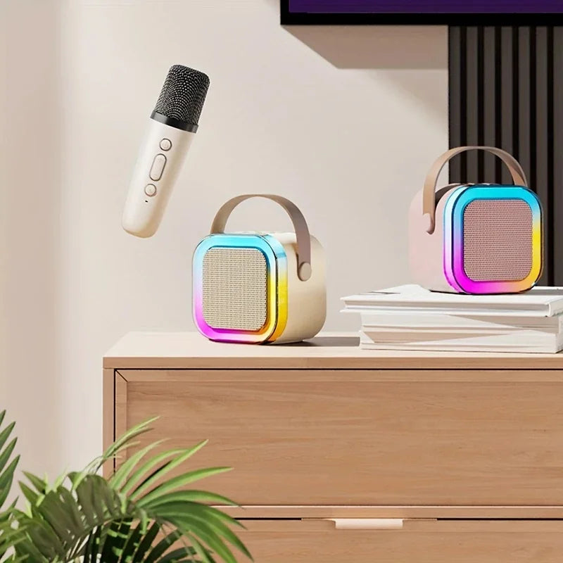 Bluetooth K12 Karaoke Machine Portable 5.3 PA Speaker System with 1-2 Wireless Microphones Home Family Singing Children'S Gifts