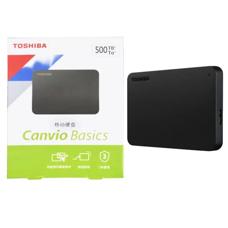 Toshiba A3 Upgrade Black Canvio Base External Hard Drive 500GB 1TB 2TB USB 3.0 Mechanical Disco Rigido Preto for Desktop Laptop