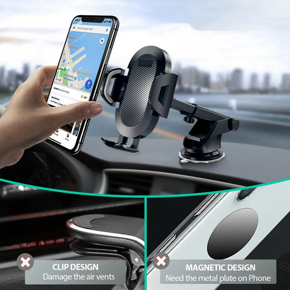 Car 360°Rotate Mobilephone Holder Mount Sucker Retractable Arm Phone Bracket Stand Fit for Iphone 13 12 Pro Max Xiaomi