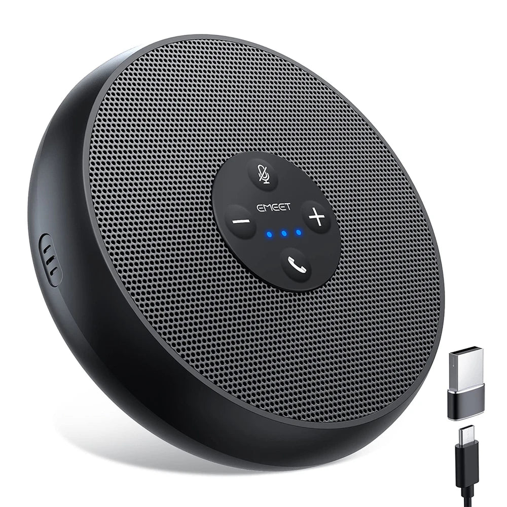 USB Wired Speakerphone Conference Speaker with 2 Mics 360° Voice Pickup Meeting Microphone Zoom Certified for Office/Home