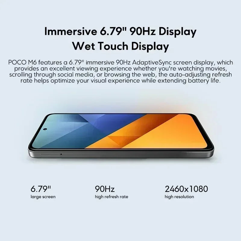 【World Premiere】 M6 Smartphone Global Version NFC Mediatek Helio G91-Ultra 6.79" 90Hz FHD+ Display 33W Fast Charging