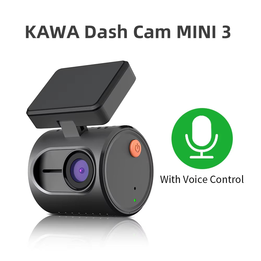 2K Dash Camera for Cars DVR Dash Cam MINI 3 Video Recorder Emergency Voice Control Night Vision Wifi APP Monitor Dashcam