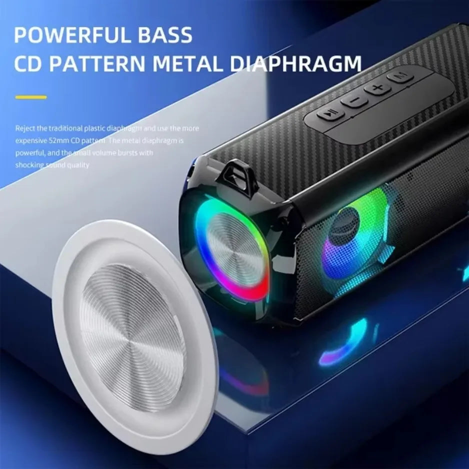 RGB Speaker EBS-045 Aliexpress Choice Portable Wireless Music Player Soulder Straps LED Bluetooth 5.0 TF USB-C Outdoor