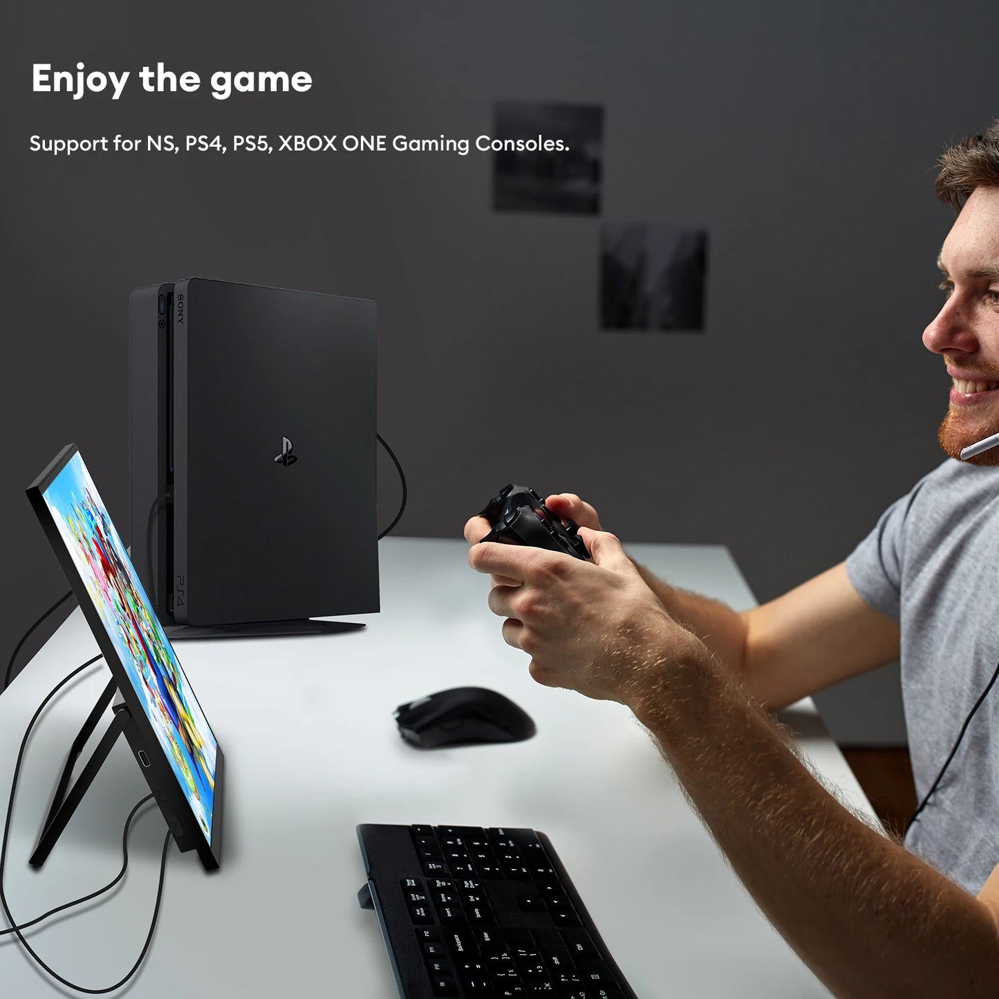 15.6" FHD 100%Srgb 300Nits Ultra Thin Back Stand Design Portable Monitor for Phone Gaming Laptop