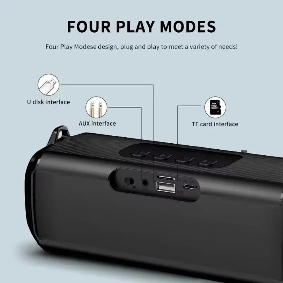 RGB Speaker EBS-045 Aliexpress Choice Portable Wireless Music Player Soulder Straps LED Bluetooth 5.0 TF USB-C Outdoor
