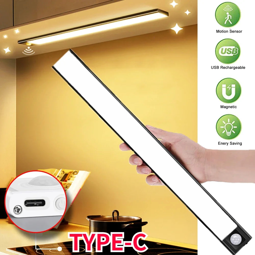 Night Light Led Lamp under Cabinet Lights Motion Sensor Night Light Closet Light Cabinet Kitchen Lighting Magnetic Night Lights