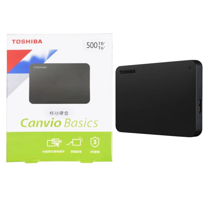 Toshiba A3 Upgrade Black Canvio Base External Hard Drive 500GB 1TB 2TB USB 3.0 Mechanical Disco Rigido Preto for Desktop Laptop