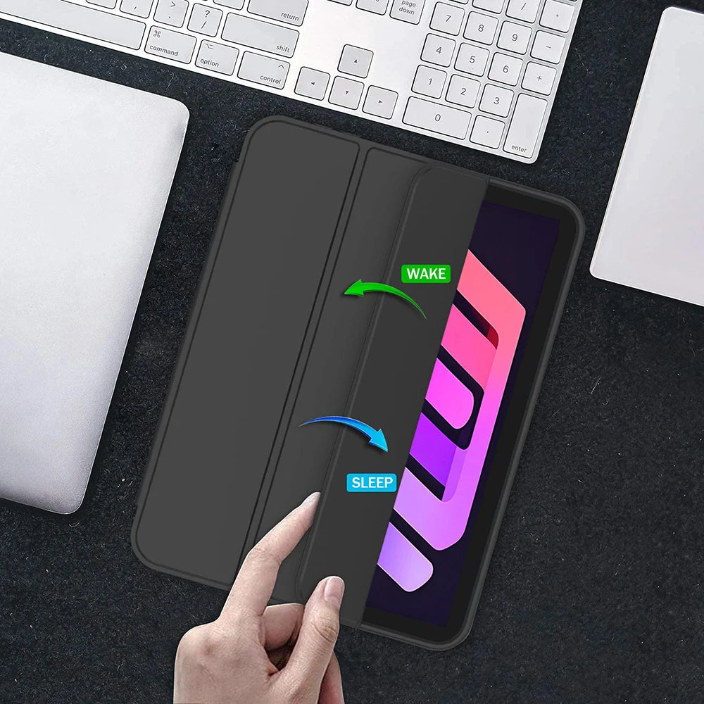 For Ipad Mini 6 / 7 8.3'' 2021 2024 Soft Silicone Case, for Apple Ipad Mini 6Th 7Th Generation Magnetic Flip Smart Cover