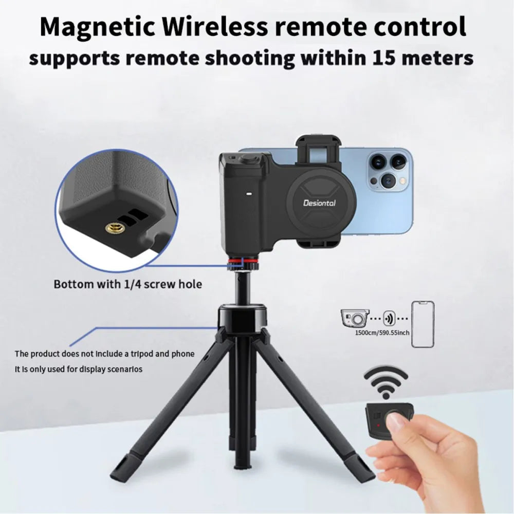 Smartphone Camera Handle Grip Universal Bluetooth Shutter Selfie Stablizer Vertical Horizontal Shooting Photography Accessories