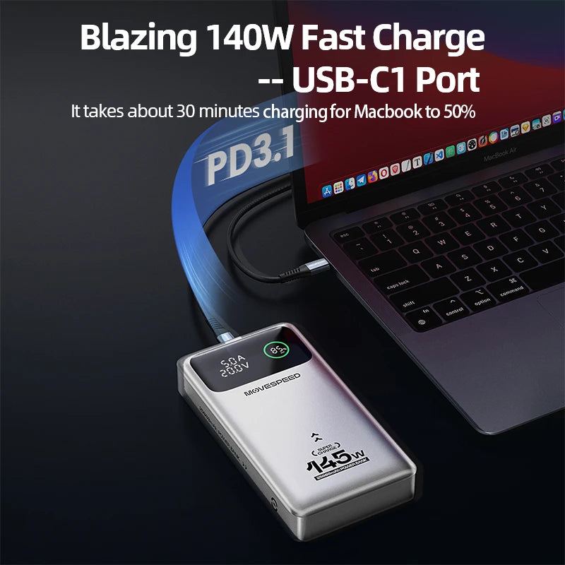 M25Pro 140W Power Bank 25000Mah Type C Fast Charge Portable External Battery 100W Powerbank for Iphone Macbook Laptop