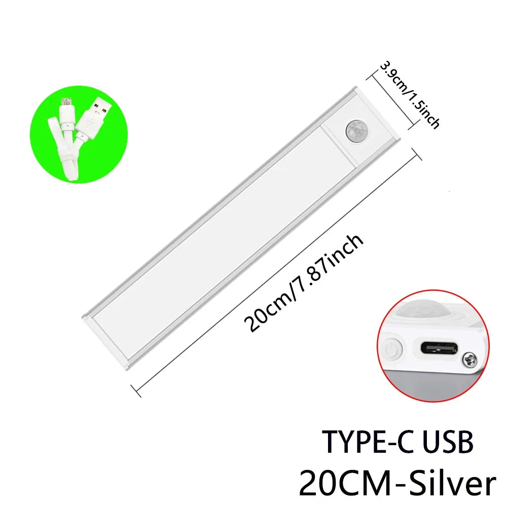 Night Light Led Lamp under Cabinet Lights Motion Sensor Night Light Closet Light Cabinet Kitchen Lighting Magnetic Night Lights