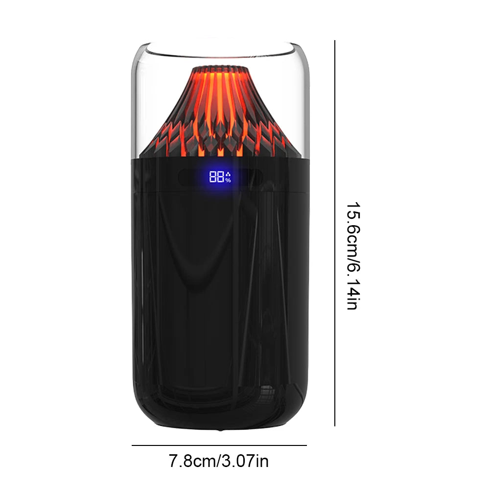 Volcano-Shaped Car Air Humidifier Colorful Night Light Aroma Essential Oil Diffuser USB Plug-In/Battery Charging for Home Office