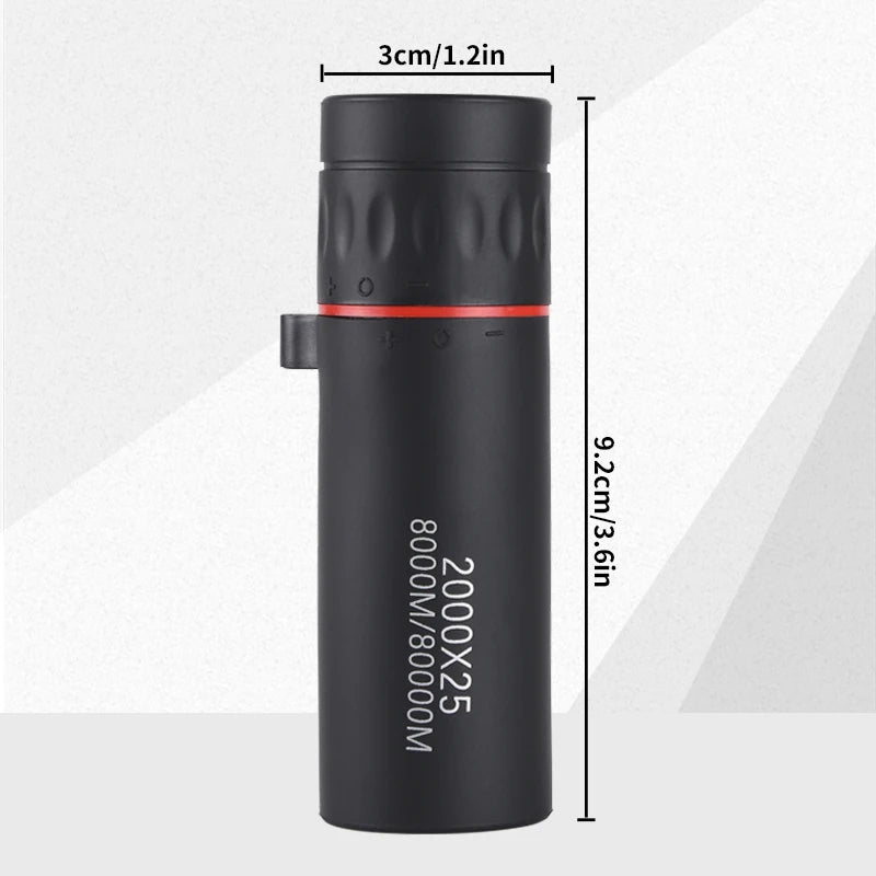 Outdoor 2000X25 HD Monocular Telescope Mini Portable Mobile Phone Telescope with Holder Camping Hunting Birdwatching Telescopes