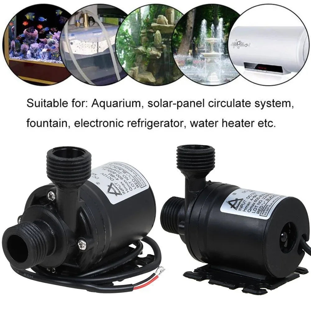 Garden High Pressure Pump DC 12V Submersible Pump 800L/H 5M Solar Brushless Motor Water Pump Low Noise Water Circulation Pump