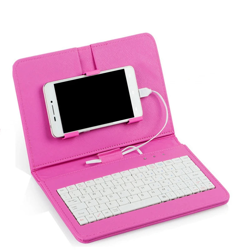 Keyboard Case Phone Keyboard Mobile Phone Universal Keyboard Holster PU Travel Carrying Stand Cover Gdeals