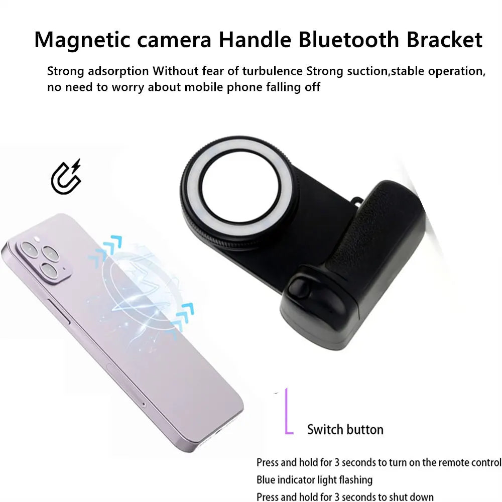 2025 Magsafe Smartphone Camera Shutter Grip Bluetooth Selfie Handle Camera Photo Stabilizer with Fill Light for Iphone Android