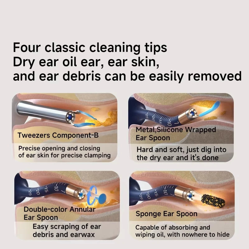 New Earsight plus I35R Visual Ear Cleaner Bendable HD Clipable All-In-1 Earpick Earwax Removal Earpicks Ear Cleaning Tool