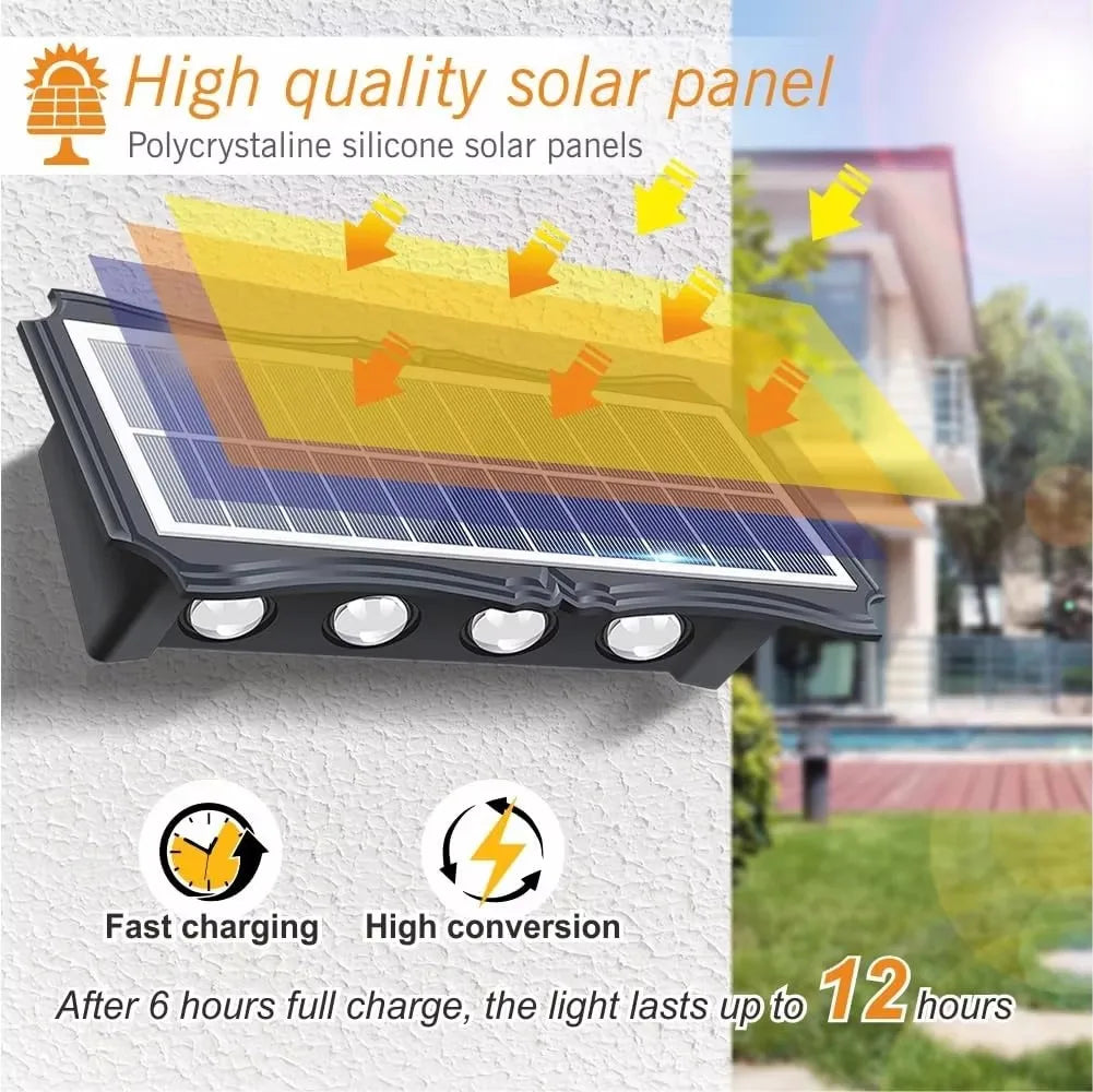 Solar Wall Lamp Outdoor Solar LED Light Waterproof up and down Luminous Lighting Balcony Yard Garden Decoration Lights
