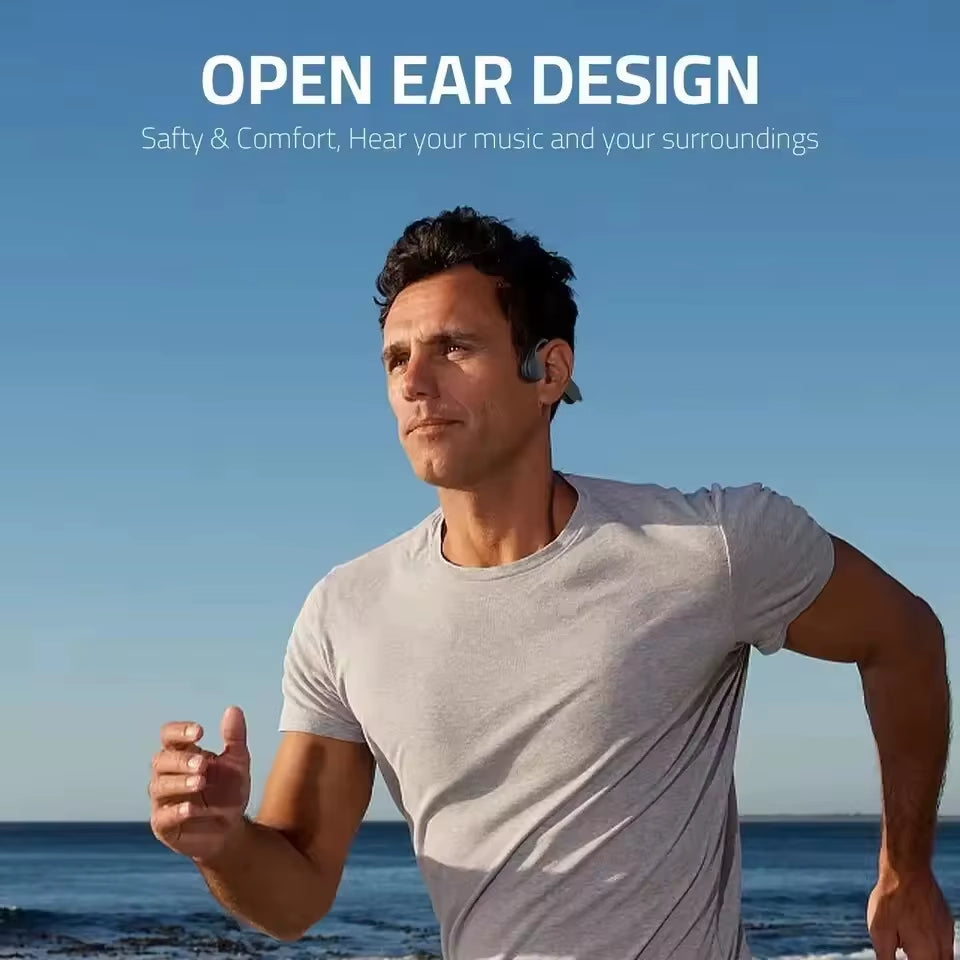 Bone Conduction Earphones Wireless Bluetooth 5.3 Sports Headphones Ear Hook for Running and Driving