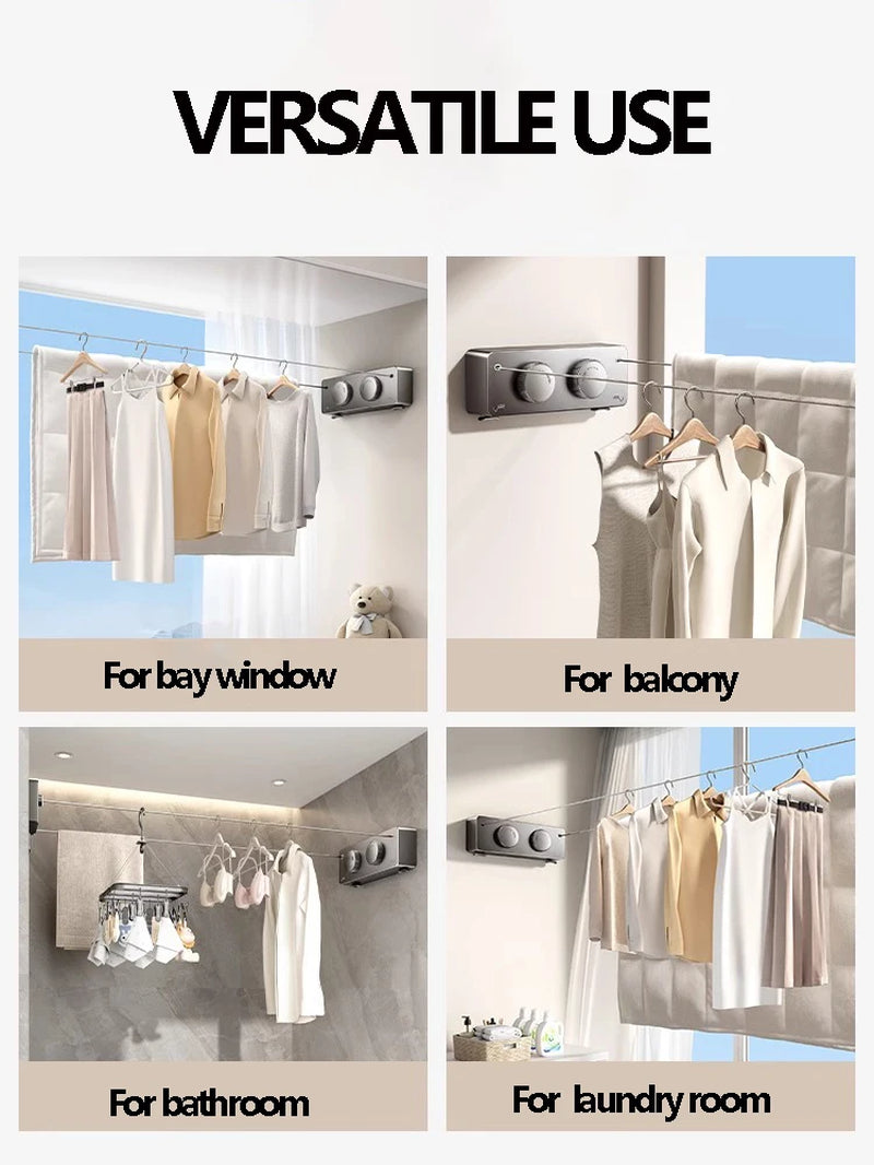 Retractable Clothesline Collection Laundry Extendable Wall Clothesline Clothes Hanger Retractable Clothe Horse Drying Rack