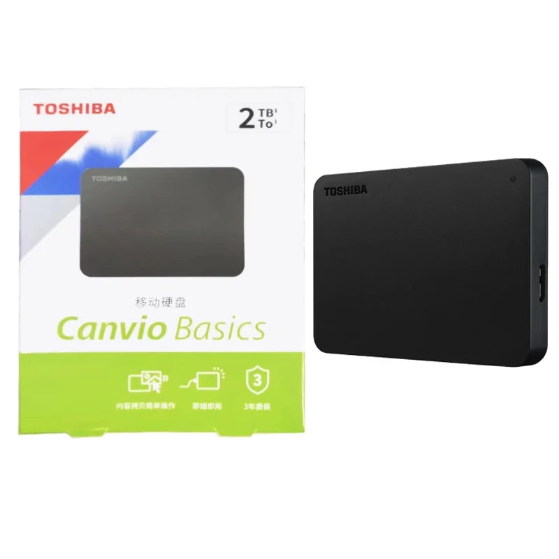 Toshiba A3 Upgrade Black Canvio Base External Hard Drive 500GB 1TB 2TB USB 3.0 Mechanical Disco Rigido Preto for Desktop Laptop