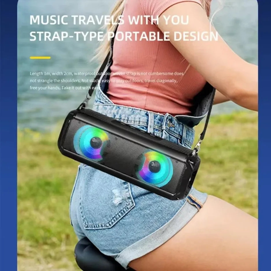 RGB Speaker EBS-045 Aliexpress Choice Portable Wireless Music Player Soulder Straps LED Bluetooth 5.0 TF USB-C Outdoor