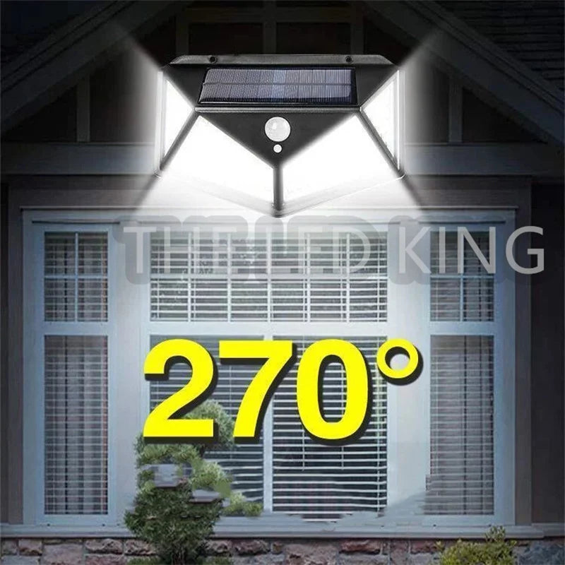 100 LED Solar Light Outdoor Solar Lamp with Motion Sensor Solar LED Light Waterproof Sunlight Powered for Garden Decoration