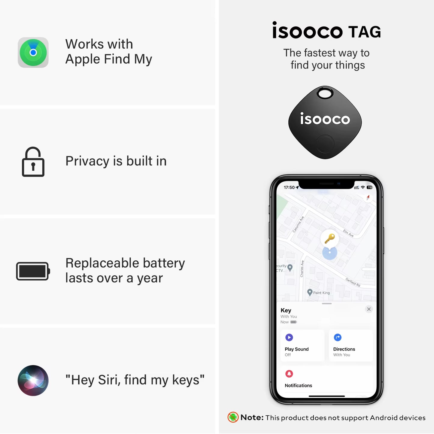 1/2/3/4Pcs Mini Car Locator Anti-Lost Wallet Keychain Smart Tag Bluetooth Tracker Key Item Finder Use Find My (IOS Only)