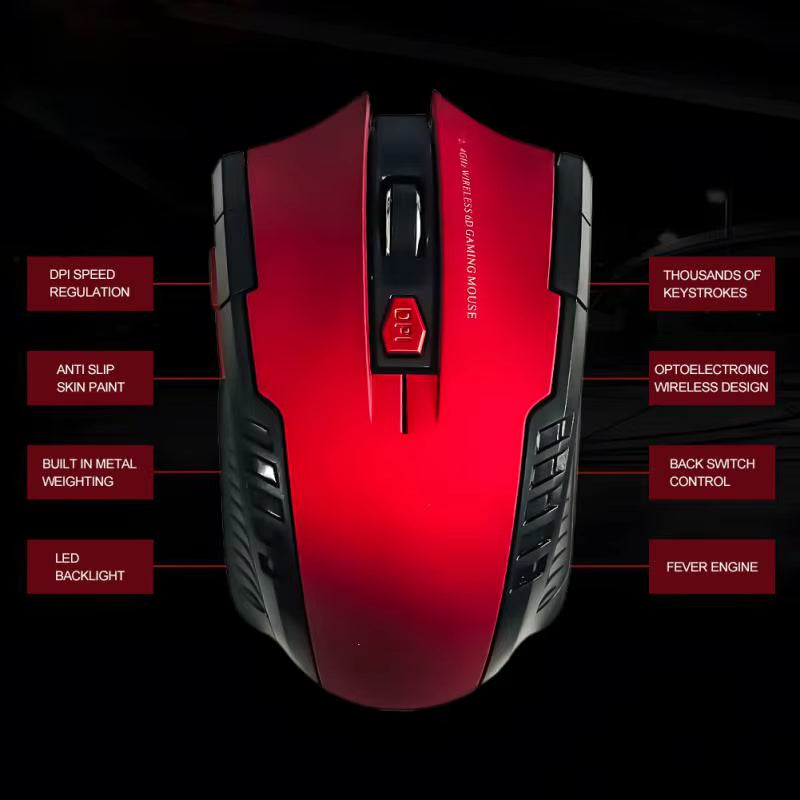 2.4G Wireless Mouse USB Receiver 6 Buttons Professional Optical Wireless Mouses USB Right Scroll Mice for Laptop PC Gamer
