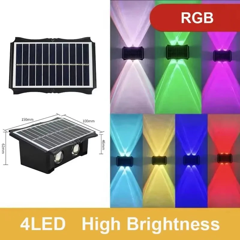Solar Wall Lamp Outdoor Solar LED Light Waterproof up and down Luminous Lighting Balcony Yard Garden Decoration Lights