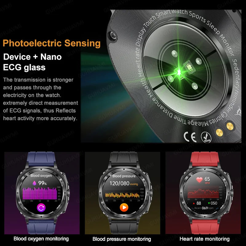 2025New HOT Nursing Grade Health Watch Uric Acid Blood Pressure Blood Oxygen Body Analysis Body Fat Smartwatch ECG+PPG Clock Men