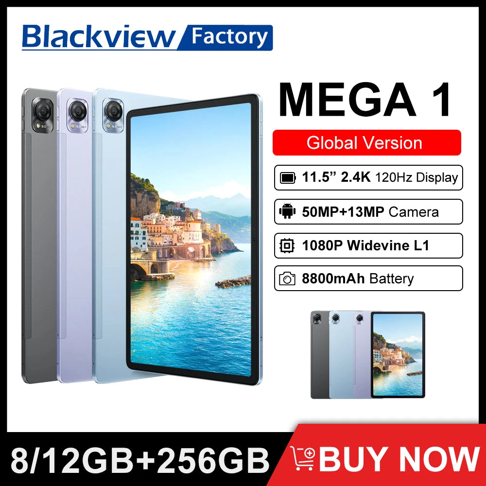 MEGA 1 Tablet 8GB 256GB 50MP+13MP Camera 11.5 Inch 2.4K 120Hz Display 8800Mah 33W Fast Charging Pad Tablet Android 13