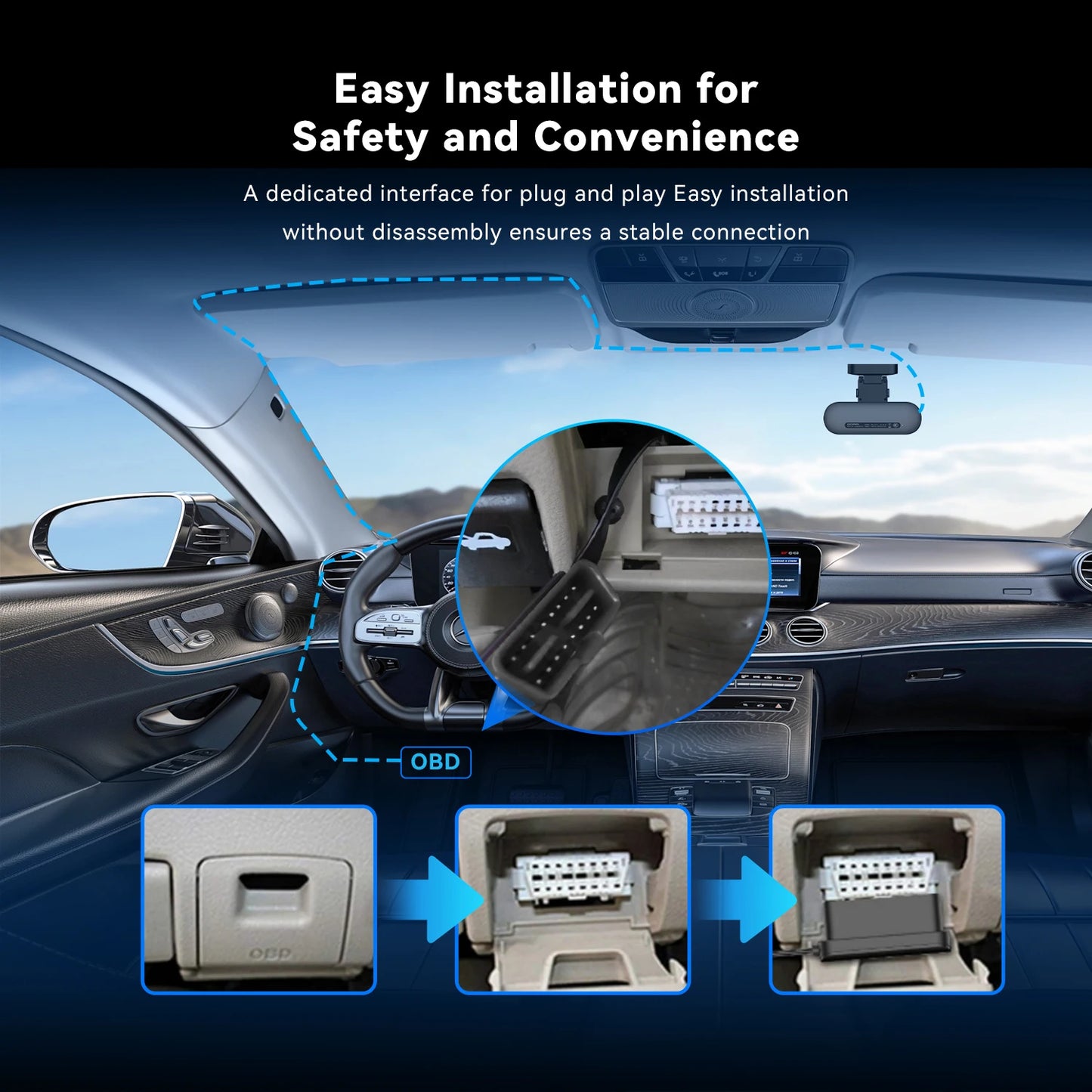 Dash Cam Smart OBD Hardware Kit Compatible with Models N1 Dual, N3 Pro, N5 Dual, Z50,Z60 Enable 24 Hours Parking Monitor