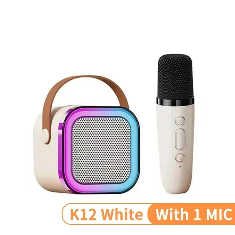 Bluetooth K12 Karaoke Machine Portable 5.3 PA Speaker System with 1-2 Wireless Microphones Home Family Singing Children'S Gifts